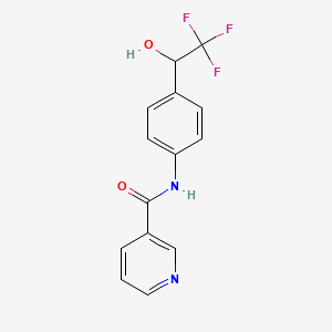molecular formula C14H11F3N2O2 B14436576 N-(4-(1-Hydroxy-2,2,2-trifluoroethyl)phenyl)-3-pyridinecarboxamide CAS No. 74696-77-8