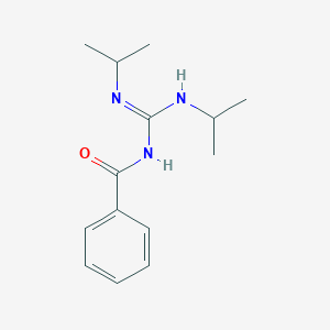 molecular formula C14H21N3O B14436597 N-[N,N'-di(propan-2-yl)carbamimidoyl]benzamide CAS No. 74074-31-0