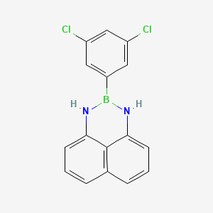 molecular formula C16H11BCl2N2 B1443660 2-(3-3,5-Dichlorophenyl)-2,3-dihydro-1H-naphtho[1,8-de][1,3,2]diazaborinine CAS No. 1159803-65-2
