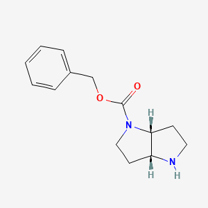 molecular formula C14H18N2O2 B1443667 (3aR,6aR)-Benzyl hexahydropyrrolo[3,2-b]pyrrole-1(2H)-carboxylate CAS No. 1251009-14-9