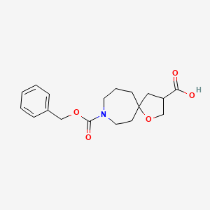 molecular formula C18H23NO5 B1443668 8-(Benzyloxycarbonyl)-1-Oxa-8-Azaspiro[4.6]Undecane-3-Carboxylic Acid CAS No. 1160247-00-6