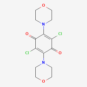 molecular formula C14H16Cl2N2O4 B14436681 p-Benzoquinone, 2,5-dichloro-3,6-dimorpholino- CAS No. 73713-78-7