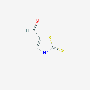 molecular formula C5H5NOS2 B144367 5-Thiazolecarboxaldehyde, 2,3-dihydro-3-methyl-2-thioxo-(9CI) CAS No. 132413-46-8
