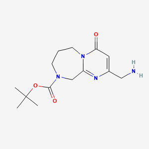 2-Aminomethyl-4-oxo-4,7,8,10-tetrahydro-6H-pyrimido[1,2-a][1,3]diazepine-9-carboxylic acid tert-butyl ester