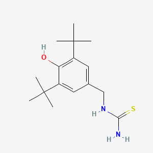 molecular formula C16H26N2OS B14436729 N-[(3,5-Di-tert-butyl-4-hydroxyphenyl)methyl]thiourea CAS No. 79490-15-6