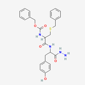 molecular formula C27H30N4O5S B14436736 Cbz-DL-Cys(Bn)-DL-Tyr-NHNH2 CAS No. 75686-12-3