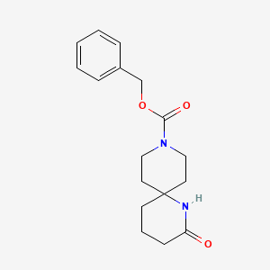 molecular formula C17H22N2O3 B1443675 Benzyl 2-oxo-1,9-diazaspiro[5.5]undecane-9-carboxylate CAS No. 1160246-77-4