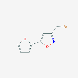 B1443677 3-Bromomethyl-5-furan-2-yl-isoxazole CAS No. 1357352-10-3