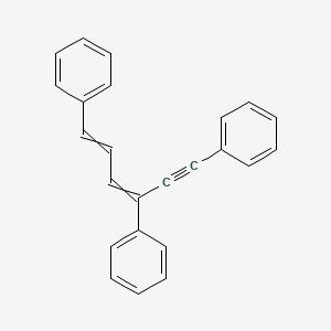molecular formula C24H18 B14436778 Benzene, 1,1',1''-(3,5-hexadien-1-yne-1,3,6-triyl)tris- CAS No. 78486-45-0