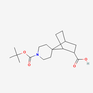 molecular formula C17H27NO4 B1443681 1'-(叔丁氧羰基)螺[双环[2.2.1]-庚烷-7,4'-哌啶]-2-甲酸 CAS No. 1250998-00-5