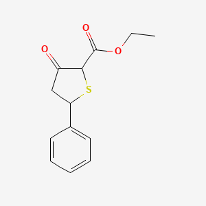 molecular formula C13H14O3S B14436856 Ethyl 3-oxo-5-phenylthiolane-2-carboxylate CAS No. 80278-80-4
