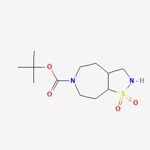 molecular formula C12H22N2O4S B1443694 1,1-Dioxo-octahydro-1l6-isothiazolo[4,5-d]azepine-6-carboxylicacidtert-butylester CAS No. 1263181-13-0