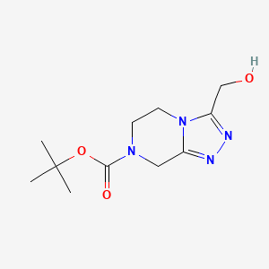 molecular formula C11H18N4O3 B1443696 tert-Butyl 3-(hydroxymethyl)-5,6-dihydro-[1,2,4]triazolo[4,3-a]pyrazine-7(8H)-carboxylate CAS No. 1251002-77-3