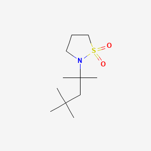molecular formula C11H23NO2S B14436987 Isothiazolidine, 2-(2,4,4-trimethyl-2-pentyl)-, 1,1-dioxide CAS No. 73825-56-6