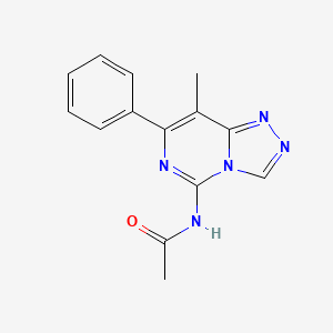 molecular formula C14H13N5O B14437025 N-(8-Methyl-7-phenyl[1,2,4]triazolo[4,3-c]pyrimidin-5-yl)acetamide CAS No. 77378-88-2