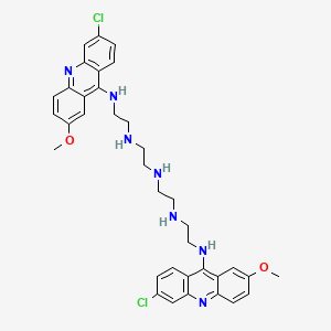 molecular formula C36H39Cl2N7O2 B14437057 N-(2-((6-Chloro-2-methoxy-9-acridinyl)amino)ethyl)-N'-(2-((2-((6-chloro-2-methoxy-9-acridinyl)amino)ethyl)amino)ethyl)-1,2-ethanediamine CAS No. 79458-73-4
