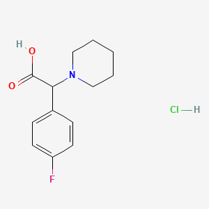 molecular formula C13H17ClFNO2 B1443708 (4-Fluorophenyl)(1-piperidinyl)acetic acid hydrochloride CAS No. 939756-64-6