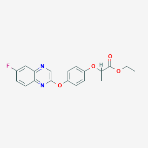 molecular formula C19H17FN2O4 B14437089 Ethyl 2-{4-[(6-fluoroquinoxalin-2-yl)oxy]phenoxy}propanoate CAS No. 76578-18-2