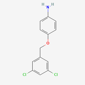 molecular formula C13H11Cl2NO B1443713 4-[(3,5-Dichlorophenyl)methoxy]aniline CAS No. 656820-79-0