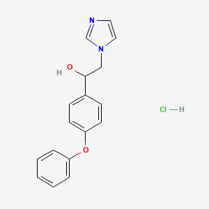 molecular formula C17H17ClN2O2 B14437141 Imidazole-1-ethanol, alpha-(p-phenoxyphenyl)-, monohydrochloride CAS No. 77234-82-3
