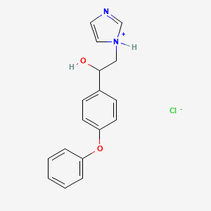 molecular formula C17H17ClN2O2 B14437156 N-((4-Phenoxybenzoyl)methyl)imidazole hydrochloride hydrate CAS No. 77234-71-0
