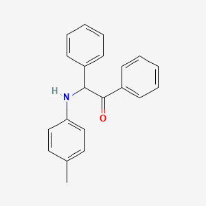 molecular formula C21H19NO B14437167 Acetophenone, 2-phenyl-2-(4-methylphenylamino) CAS No. 78604-82-7