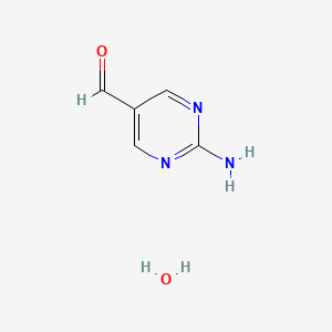 molecular formula C5H7N3O2 B1443718 2-Aminopyrimidine-5-carbaldehyde hydrate CAS No. 1588441-19-3