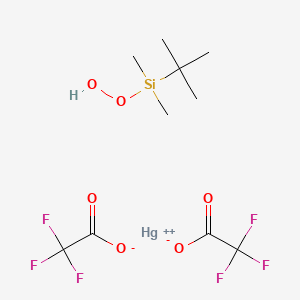 molecular formula C10H16F6HgO6Si B14437196 Tert-butyl-hydroperoxy-dimethylsilane;mercury(2+);2,2,2-trifluoroacetate CAS No. 78957-19-4