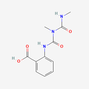molecular formula C11H13N3O4 B14437234 Benzoic acid, 2-(((methyl((methylamino)carbonyl)amino)carbonyl)amino)- CAS No. 76267-01-1