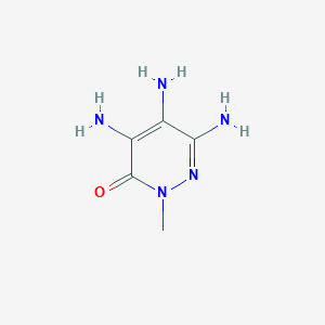 molecular formula C5H9N5O B144373 4,5,6-Triamino-2-methylpyridazin-3(2H)-one CAS No. 132635-22-4