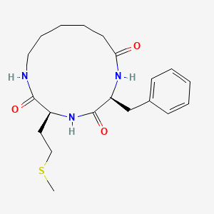molecular formula C20H29N3O3S B14437347 Cyclo(phenylalanylmethionine-epsilon-aminohexanoic acid) CAS No. 77052-97-2