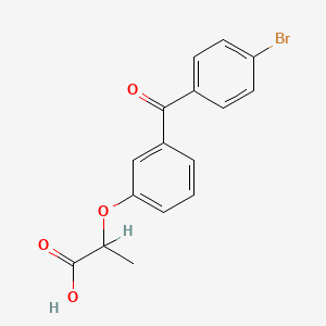 molecular formula C16H13BrO4 B14437365 Propionic acid, 2-(m-(p-bromobenzoyl)phenoxy)- CAS No. 74168-06-2