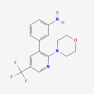 molecular formula C16H16F3N3O B1443743 3-(2-Morpholin-4-yl-5-trifluoromethyl-pyridin-3-yl)-phenylamine CAS No. 1311278-63-3
