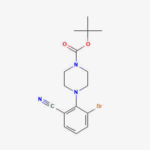 molecular formula C16H20BrN3O2 B1443752 tert-Butyl 4-(2-bromo-6-cyanophenyl)-piperazine-1-carboxylate CAS No. 1707602-43-4