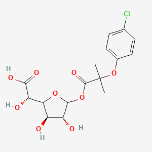 molecular formula C16H19ClO9 B14437524 Clofibric furanoglucuronate CAS No. 80106-54-3