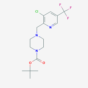 molecular formula C16H21ClF3N3O2 B1443753 4-(3-Chloro-5-trifluoromethyl-pyridin-2-ylmethyl)-piperazine-1-carboxylic acid tert-butyl ester CAS No. 1311278-11-1