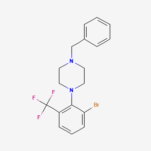 molecular formula C18H18BrF3N2 B1443755 1-Benzyl-4-(2-bromo-6-(trifluoromethyl)-phenyl)piperazine CAS No. 1779122-26-7