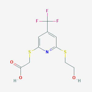 [6-(2-Hydroxyethylsulfanyl)-4-(trifluoromethyl)pyridin-2-ylsulfanyl]acetic acid