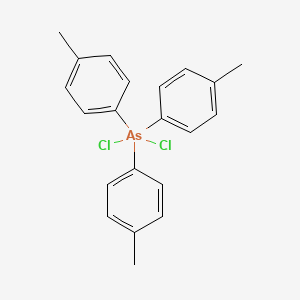 molecular formula C21H21AsCl2 B14437652 Dichlorotris(4-methylphenyl)-lambda~5~-arsane CAS No. 73694-85-6