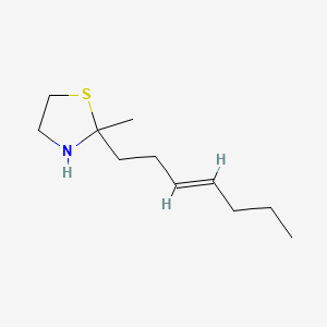 molecular formula C11H21NS B14437669 trans-2-(3-Heptenyl)-2-methylthiazolidine CAS No. 75606-67-6