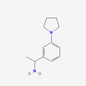 molecular formula C12H18N2 B1443770 1-[3-(Pyrrolidin-1-yl)phenyl]ethan-1-amine CAS No. 1354659-03-2