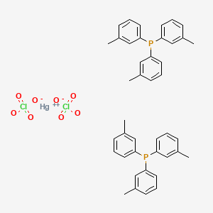 molecular formula C42H42Cl2HgO8P2 B14437754 Mercury(2+);tris(3-methylphenyl)phosphane;diperchlorate CAS No. 77630-94-5