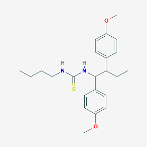 molecular formula C23H32N2O2S B14437816 N-[1,2-Bis(4-methoxyphenyl)butyl]-N'-butylthiourea CAS No. 79797-44-7