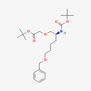 molecular formula C24H39NO6 B1443784 (S)-tert-butyl 2-(6-(benzyloxy)-2-(tert-butoxycarbonylamino)hexyloxy)acetate CAS No. 1166394-93-9
