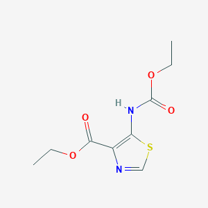 molecular formula C9H12N2O4S B1443796 Ethyl 5-((ethoxycarbonyl)amino)thiazole-4-carboxylate CAS No. 1394941-05-9