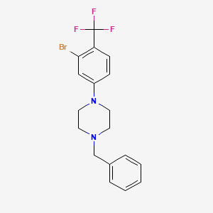 molecular formula C18H18BrF3N2 B1443799 1-Benzyl-4-(3-bromo-4-(trifluoromethyl)-phenyl)piperazine CAS No. 1779122-06-3