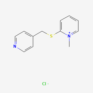 molecular formula C12H13ClN2S B14438033 1-Methyl-2-{[(pyridin-4-yl)methyl]sulfanyl}pyridin-1-ium chloride CAS No. 77148-62-0