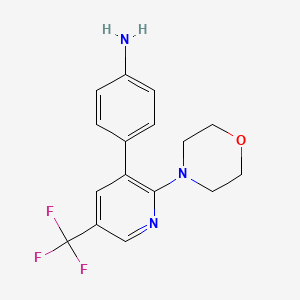 molecular formula C16H16F3N3O B1443804 4-(2-Morpholin-4-yl-5-trifluoromethyl-pyridin-3-yl)-phenylamine CAS No. 1311279-89-6