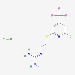 molecular formula C9H11Cl2F3N4S B1443806 N-[2-(6-Chloro-4-trifluoromethyl-pyridin-2-ylsulfanyl)-ethyl]-guanidine; hydrochloride CAS No. 1311278-99-5