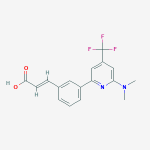 molecular formula C17H15F3N2O2 B1443810 (E)-3-[3-(6-Dimethylamino-4-trifluoromethyl-pyridin-2-yl)-phenyl]-acrylic acid CAS No. 1311284-01-1